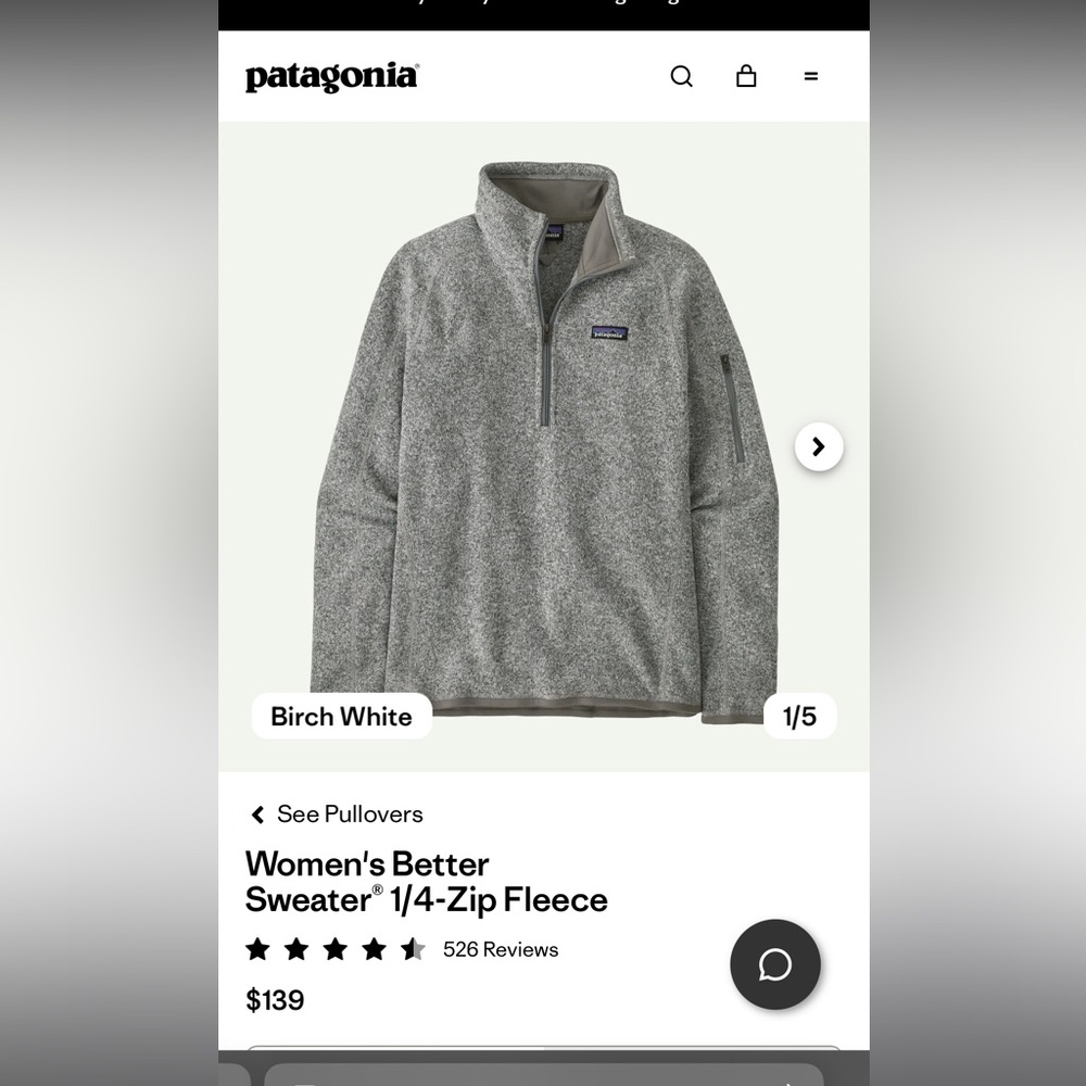 Patagonia Women’s Gray Half-Zip Pullover